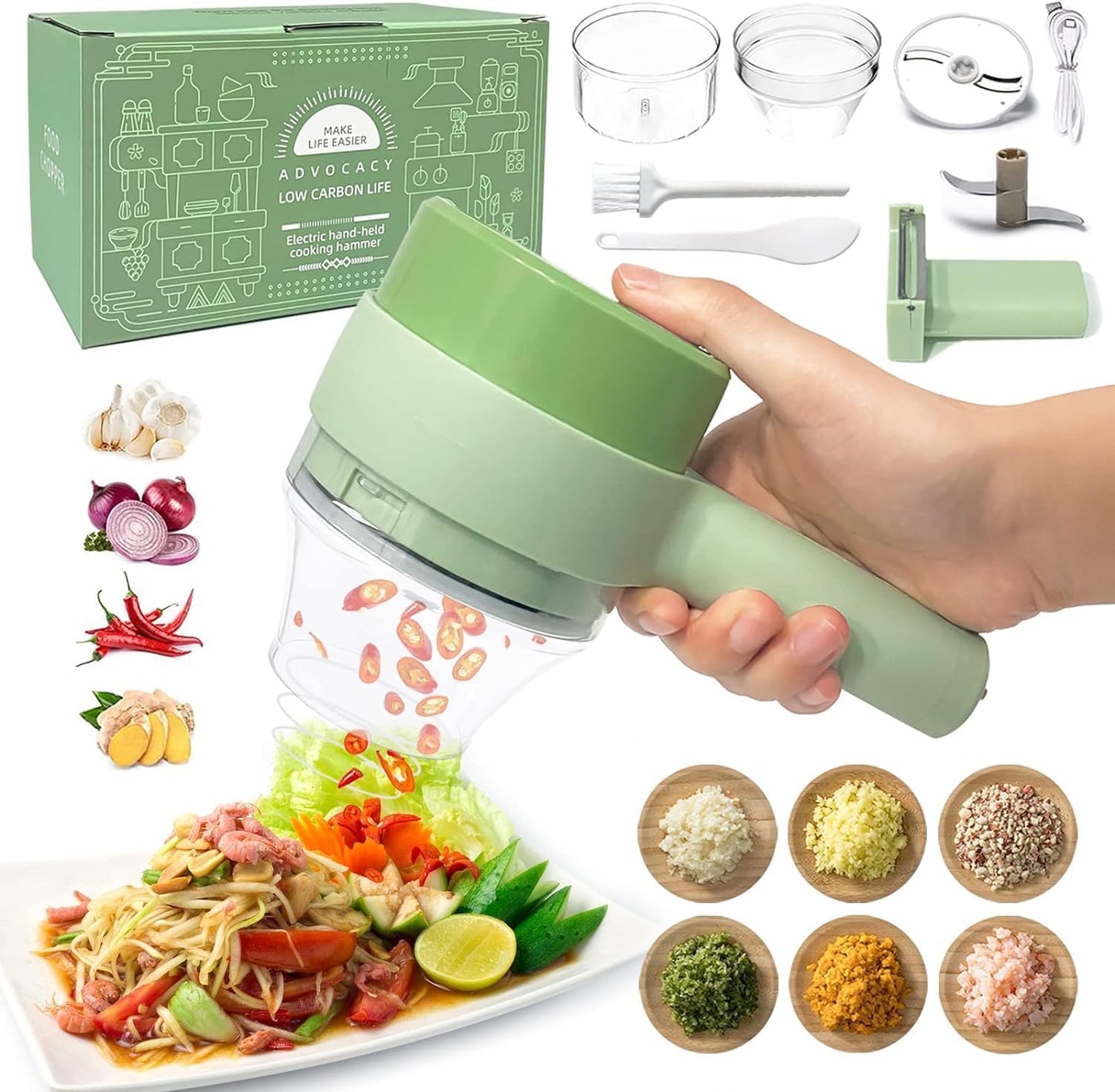 4 in 1 Handheld Electric Vegetable – قطاعة خضار كهربائية 4 في 1